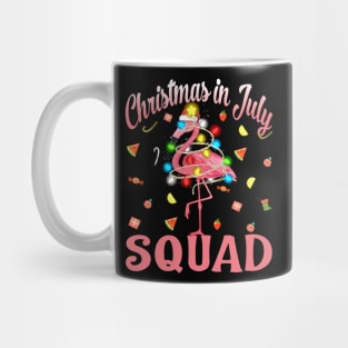 Flamingo Christmas In July Squad Funny Summer Xmas Mug